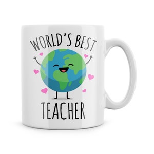 Teacher Mug - World&#39;s Best Teacher - Cute Gift For Teacher - Leaving Present - Gift from Pupils - Thank You Teacher - Teaching Assistant Mug