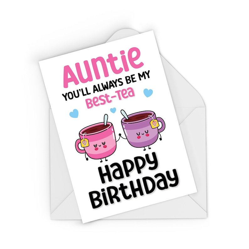 Funny Aunt Birthday Card – Best-tea Pun, A5 - Etsy