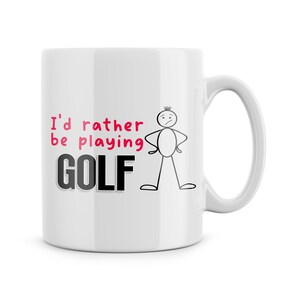 Funny Mugs I&#39;d Rather Be Playing Golf Mug Present Father&#39;s Day Dad Boyfriend Uncle Brother Man Gift Funny Golfer For Him Birthday Christmas