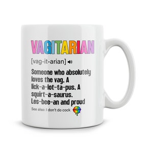 Funny Mugs Rude Lesbian Gay Gifts For Women Vagitarian Christmas Birthday Gifts Secret Santa Lezza Lesbo Best Friend Partner Humour Tea mugs
