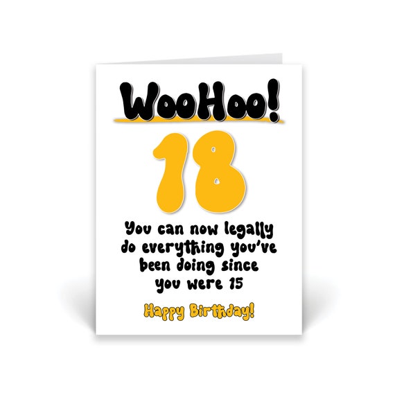 thumbnail image 2 of 18th Birthday Card - Female, Funny & Cheeky - Age 18 - Age 18 - Grow Up - Girls Girls Daughter - XL Card With Envelope (A5 2 of 12