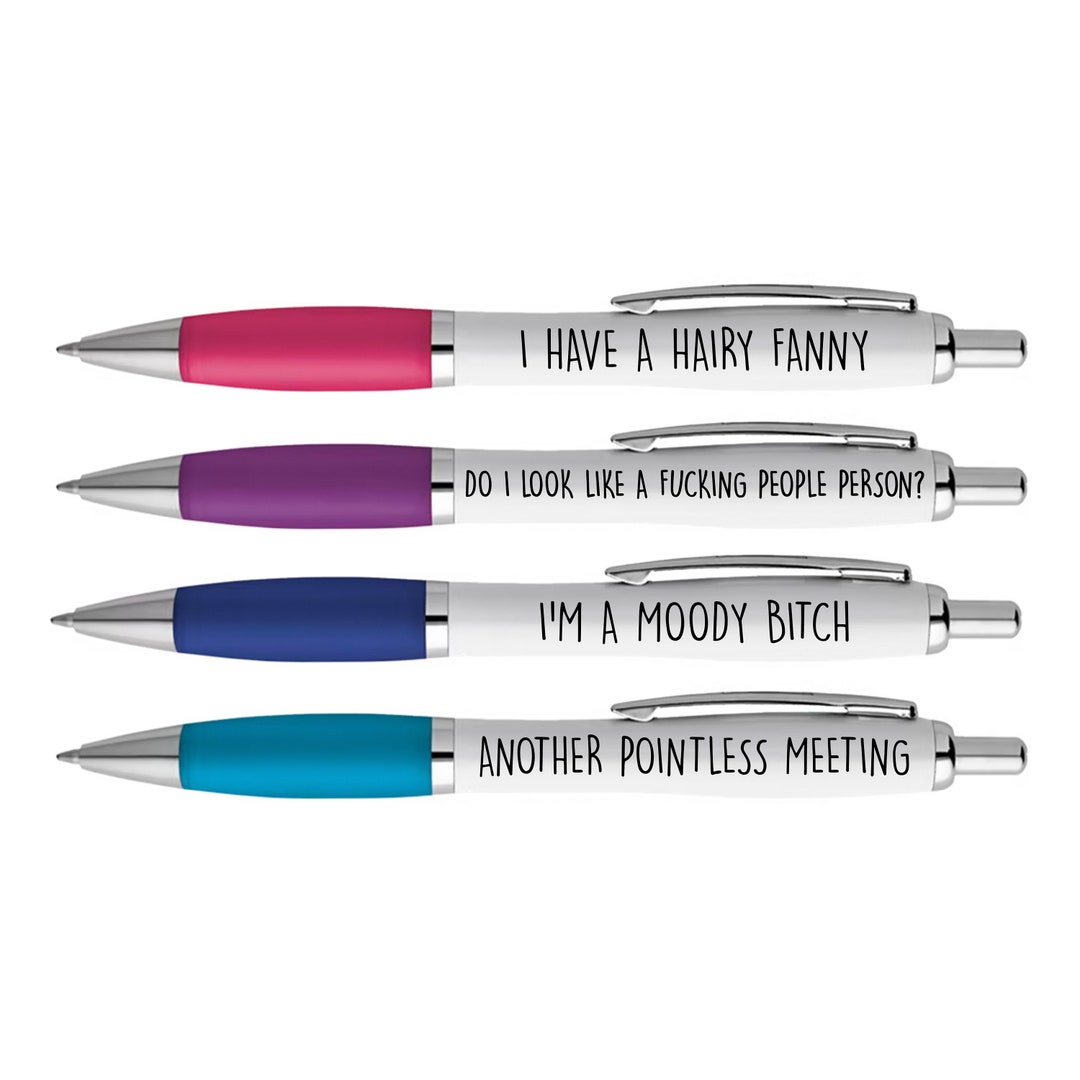 X4 Funny Pens Work Office Colleague Gifts Rude Joke Present Birthday Christmas Secret Santa Gift