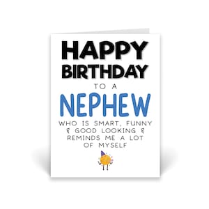 Funny Nephew Birthday Card Nephew Birthday Card Comedy Joke Card Adult ...