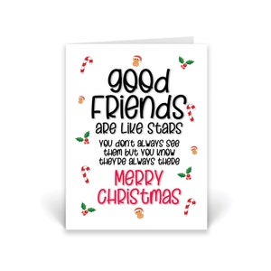 Christmas Card for Friends - Good Friends Are Like Stars - Best Friend ...