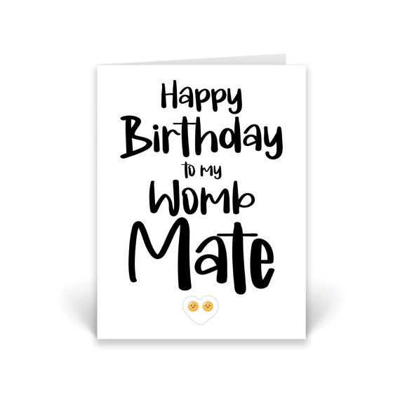 LEMON LOCO Happy Birthday Womb Mate Grußkarte – Lustige Karte Für Zwillinge, A5, Mit Umschlag