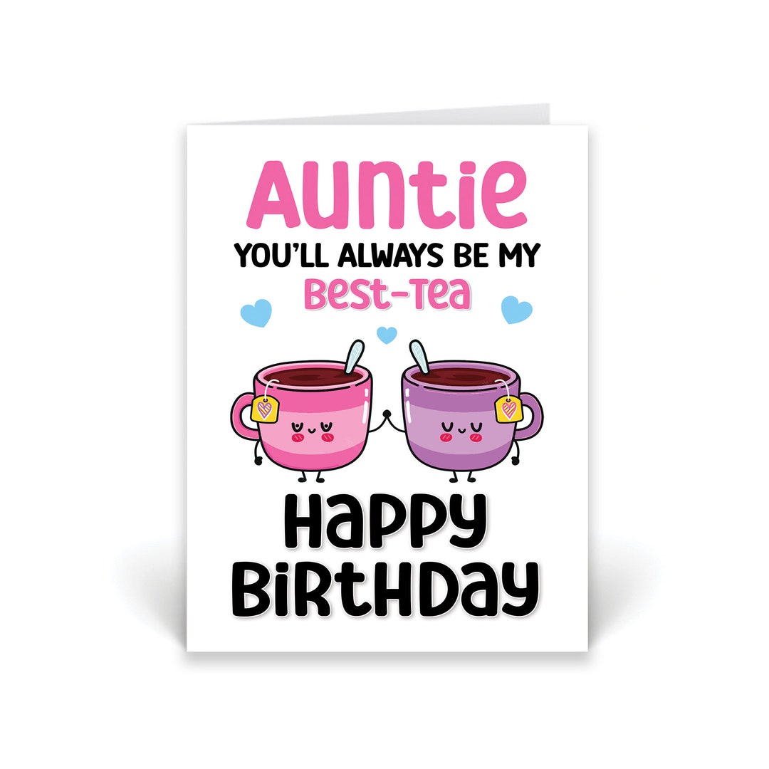 Funny Aunt Birthday Card – Best-tea Pun, A5 - Etsy