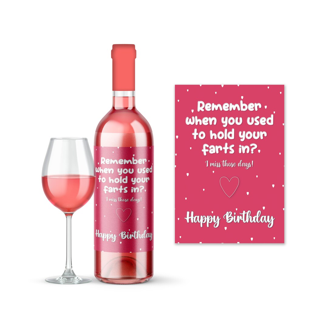 Funny Wine Label Birthday Gift for Husband Joke Wine Bottle Label Hold