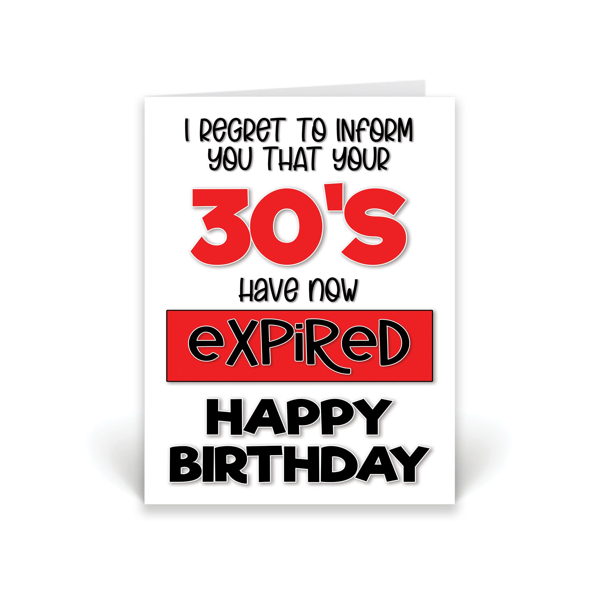 Funny 40th Birthday Card Funny Card For Colleague Work Bestie Best  Friend Birthday Card Regret To Inform You Your 30's Have Expired