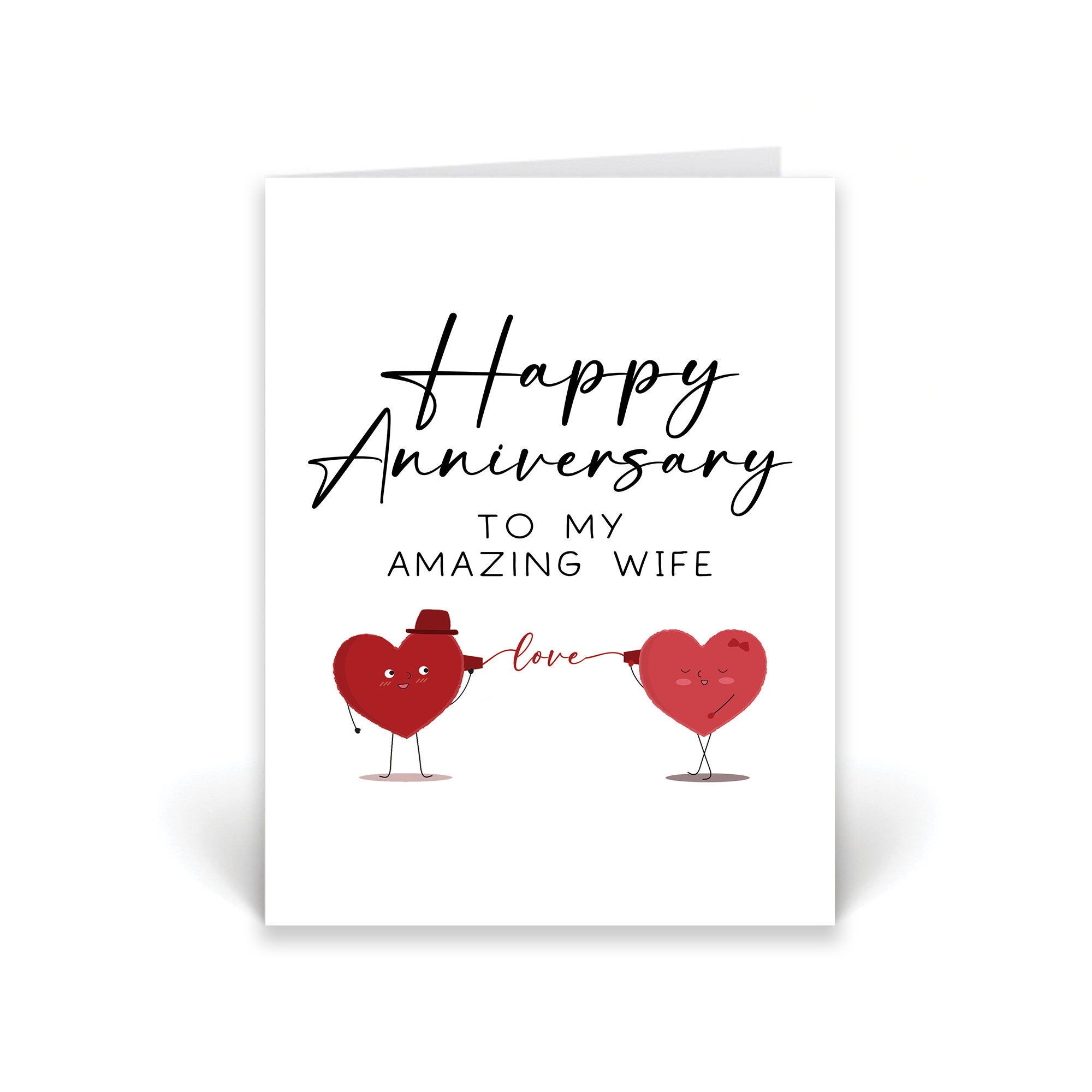'To My Darling Wife' Anniversary A5 Greeting Card – Love Theme, With Envelope