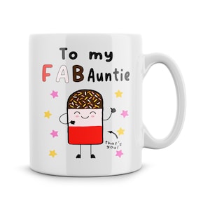 To My Fab Auntie Funny Mug Novelty Auntie Birthday Gifts Best Auntie Mother&#39;s Day Present Christmas Gift Coffee Mugs Tea Cup Women Sister
