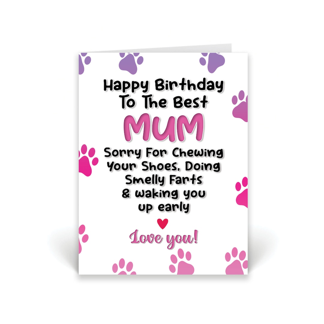 Funny Dog Mum Birthday Card - From the Dog (A5) - Etsy UK