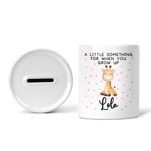 Personalised Giraffe Piggy Bank Money Box For Babies Baby Girl Gift Newborn Savings Jar Coin Box Money Bank Nursery Keepsake Christening