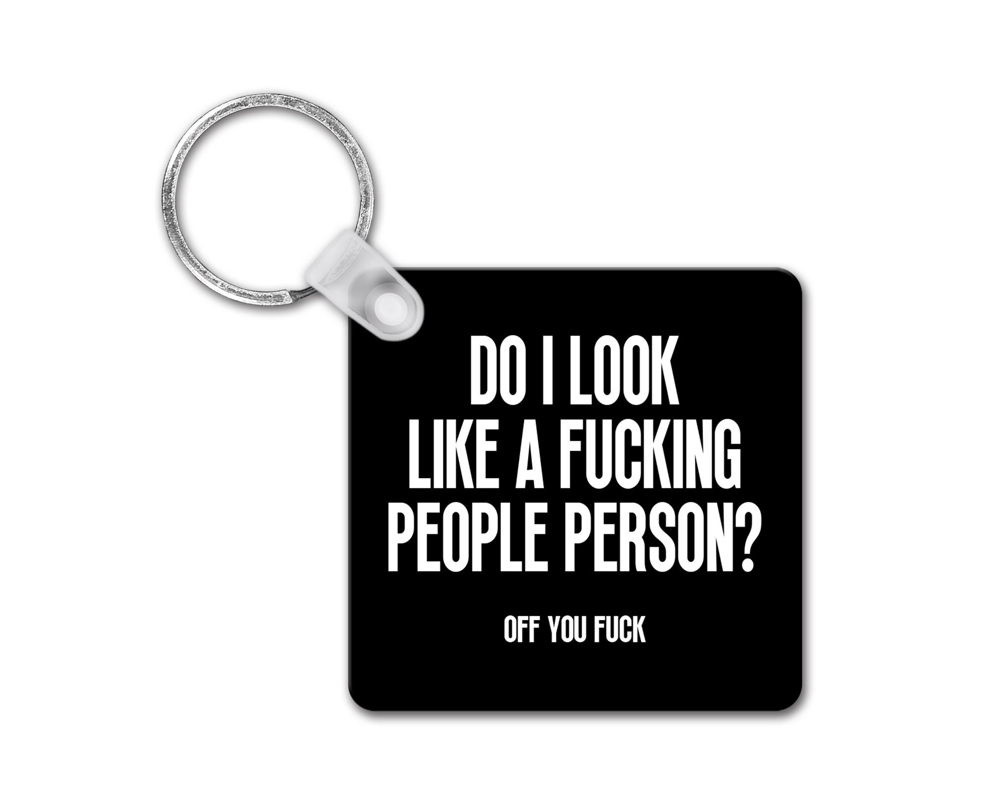 Sottobicchiere Divertente Con Scritta 'Do I Look Like A F*cking People Person?' – Regalo Ironico In MDF 9x9 Cm