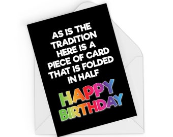 Peachy Antics Lustige Geburtstagskarte – „As Is Tradition“ Folded Card Für Freunde & Familie