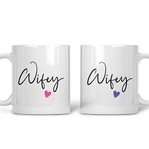 Wifey Mug Set - Lesbian Wedding Gifts - Gifts For Lesbian Couple - Wedding Gay Present - Wifey Gifts - Valentine&#39;s Gift - Anniversary Gifts