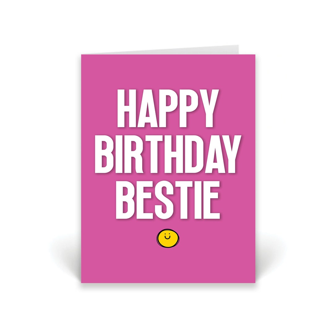 Happy Birthday Bestie Card, A5 Greeting Card for Friend - Etsy UK