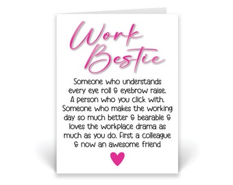 Work Bestie Card - Appreciation Card for Colleague