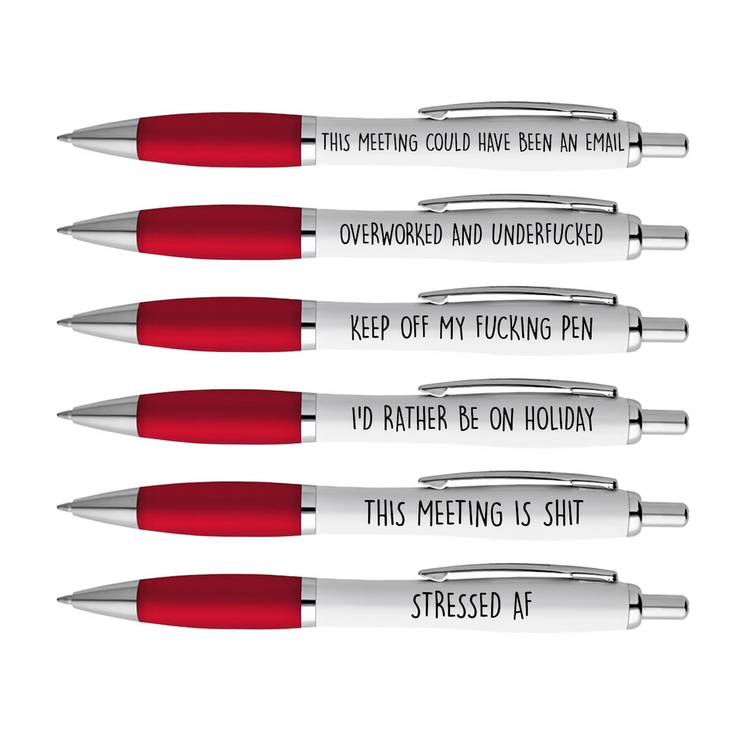 X6 Funny Pens Work Office Colleague Gift Ballpoint Pen Rude Joke