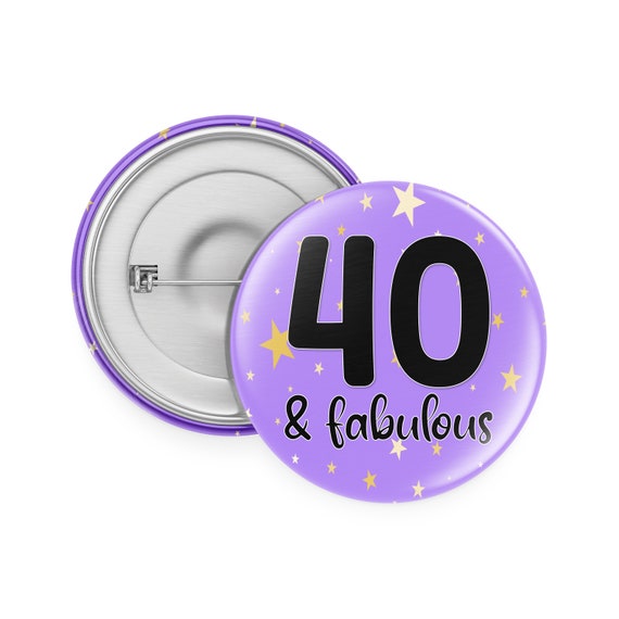 Badge Anniversaire 40 Ans Rose Et Argent – Holographique, 15 Cm, Réutilisable
