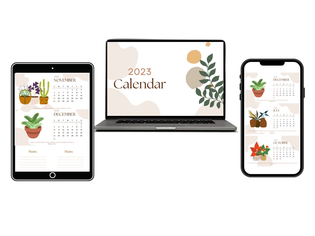2023 Calendar Digital Calendar Printable Calendar Etsy