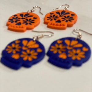 Astros Themed - Día de los Muertos earrings