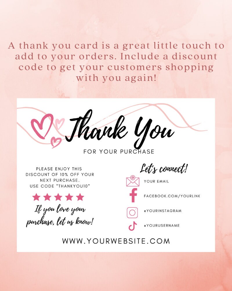 Editable Minimalist Business Thank You Card Template Package - Etsy