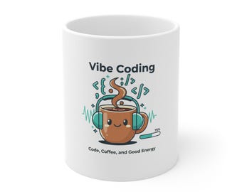 Vibe Coding Mug Code, Coffee and Good Energy