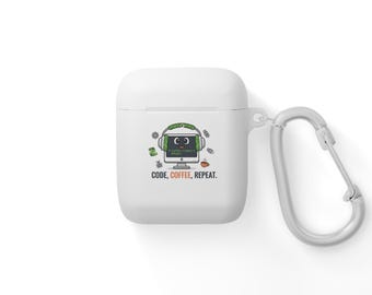 Code, Coffee, Repeat AirPods Case | Coder Robot Design