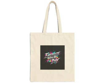 Melting Glitch Typography Tote | Kinetic, Psychedelic Text Design