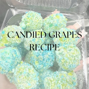 Candy Grape Recept Hoe snoep je fruit Receptkaart Digitale download Lekkernijen gekonfijte druiven Gekonfijt fruit Zelfstudie