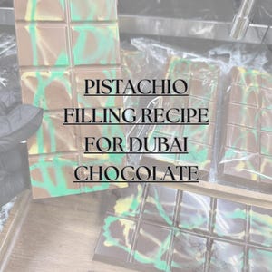 Digitale download Receptkaart Dubai Chocolate Pistache Filling Receptkaart Digitale Kataifi Pistache-receptenkaart