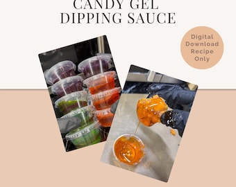Salsa de gel de caramelo Salsa de caramelo agria para mojar Tarjeta de recetas Descarga digital Receta digital