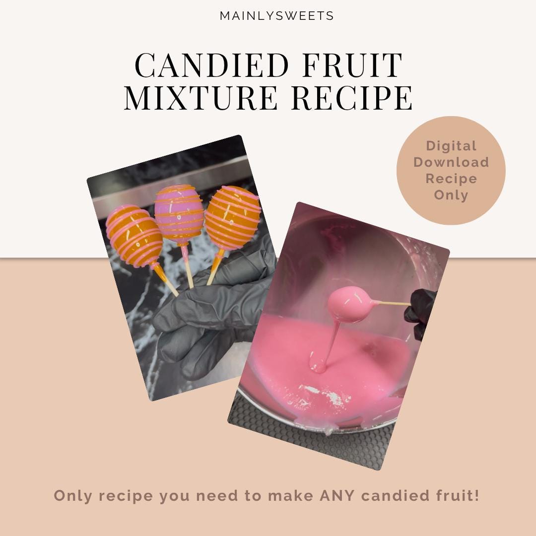 Candy Mixture Candy Fruit Sugar Mixture Recipe How to Candy Fruit Recipe Card Digital ...