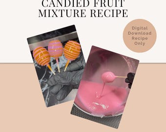 Receta de mezcla de azúcar y frutas confitadas Cómo hacer fruta confitada Tarjeta de receta Descarga digital Tutorial de frutas confitadas