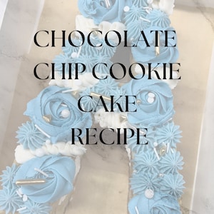 Carte de recette de gâteau aux biscuits aux pépites de chocolat Téléchargement numérique Procédure pas à pas de la recette Gâteaux aux biscuits Desserts gourmands