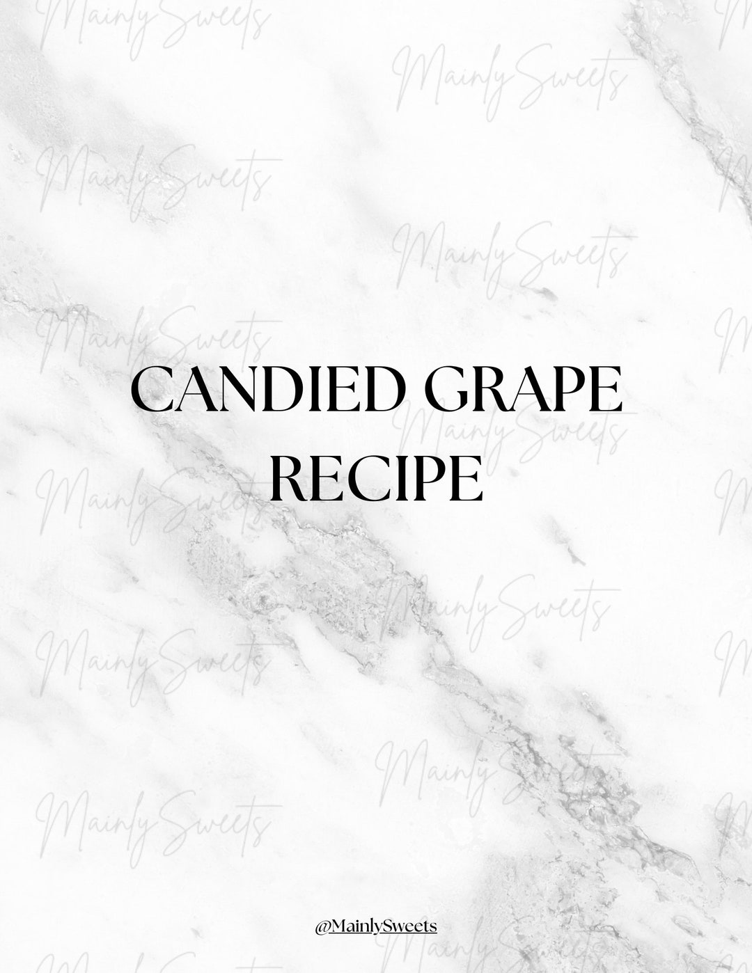 Candy Grape Recipe How to Candy Fruit Recipe Card Digital Download