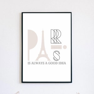 Stylish Print | 8+ Sizes | Digital Download Wall Art | Interior Design | Text Prints | Quotes | Paris Print | Paris Decor |