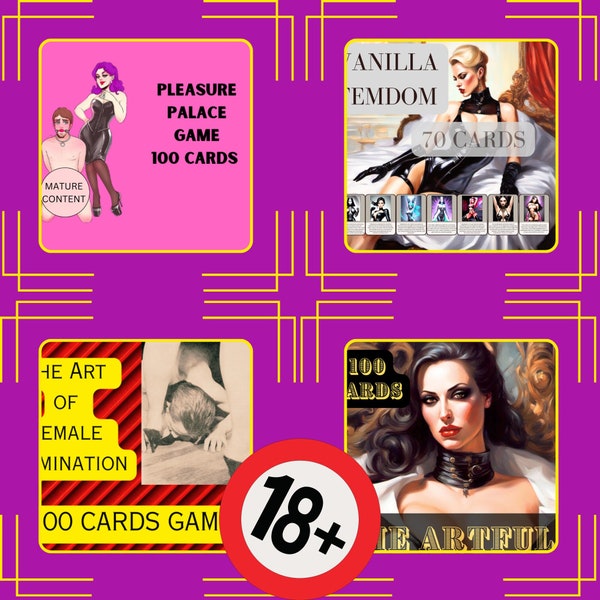 Femdom Bundle - 4 Games (400 Digital Cards) : Gentle and Vintage Femdom, Pleasure Palace and Female Domination, Humiliation Tasks For Slaves