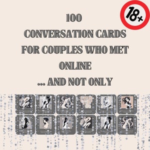 Adult Conversation Starter for Couples Who Met Online, Date Night Connection Cards for Couples Who Dare to Get Intimate, Gift for Her / Him.