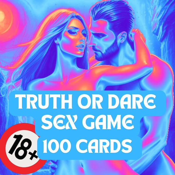 Kinky Truth or Dare Couple Sex Game with 100 Cards, Valentines Gift for Boyfriend / Girlfriend, Instant Digital Download Date Night Ideas.