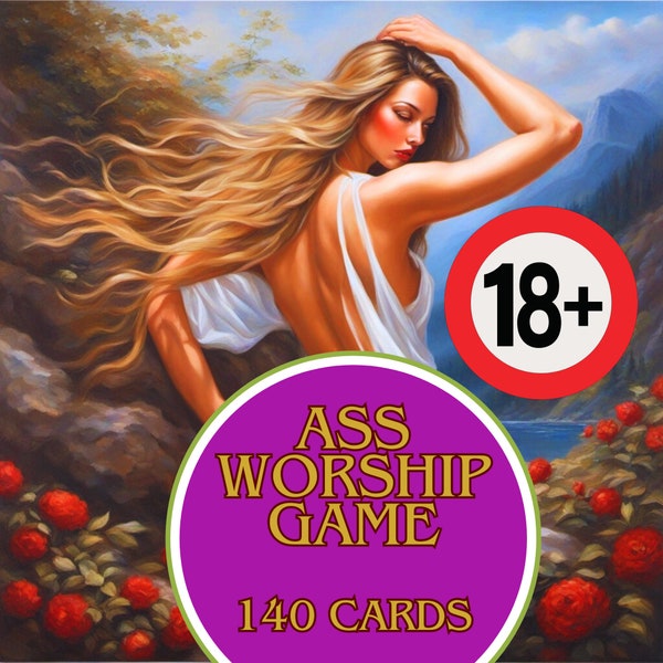 Ass Fetish Sex Game with 140 Naughty Cards, Women Ass Worship, Onlyfans Tips/Script, Femdom Training, BDSM Kinky Play, Printable Sex Toys.