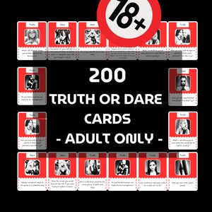 SOLO PER ADULTI Gioco Obbligo o Verità malizioso • 200 carte rompighiaccio stampabili • 100 verità e 100 obblighi per coppie, scambisti e feste audaci.