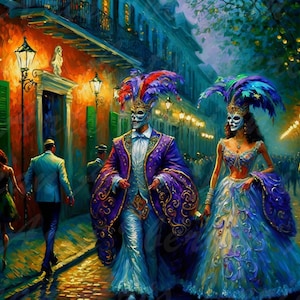 Night of Celebration, Mardi Gras Painting