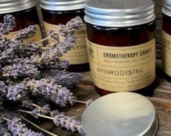 Handgefertigte Kerzen 40 Stunden Aromatherapie mit reinen ätherischen Ölen und natürlichem Sojawachs 200gr – Vegane Duftkerzen