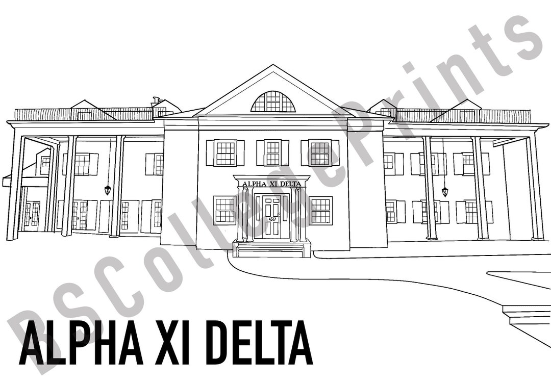 Alpha Xi Delta House UMD Etsy