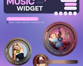 Round Disk ⟡ Music Widget • Fully Costumizable • Album Theme & Dynamic Size | StreamElements OBS