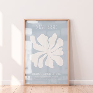 Blue Matisse Flower Exhibition Poster: Retro Wall Art (Digital Download)