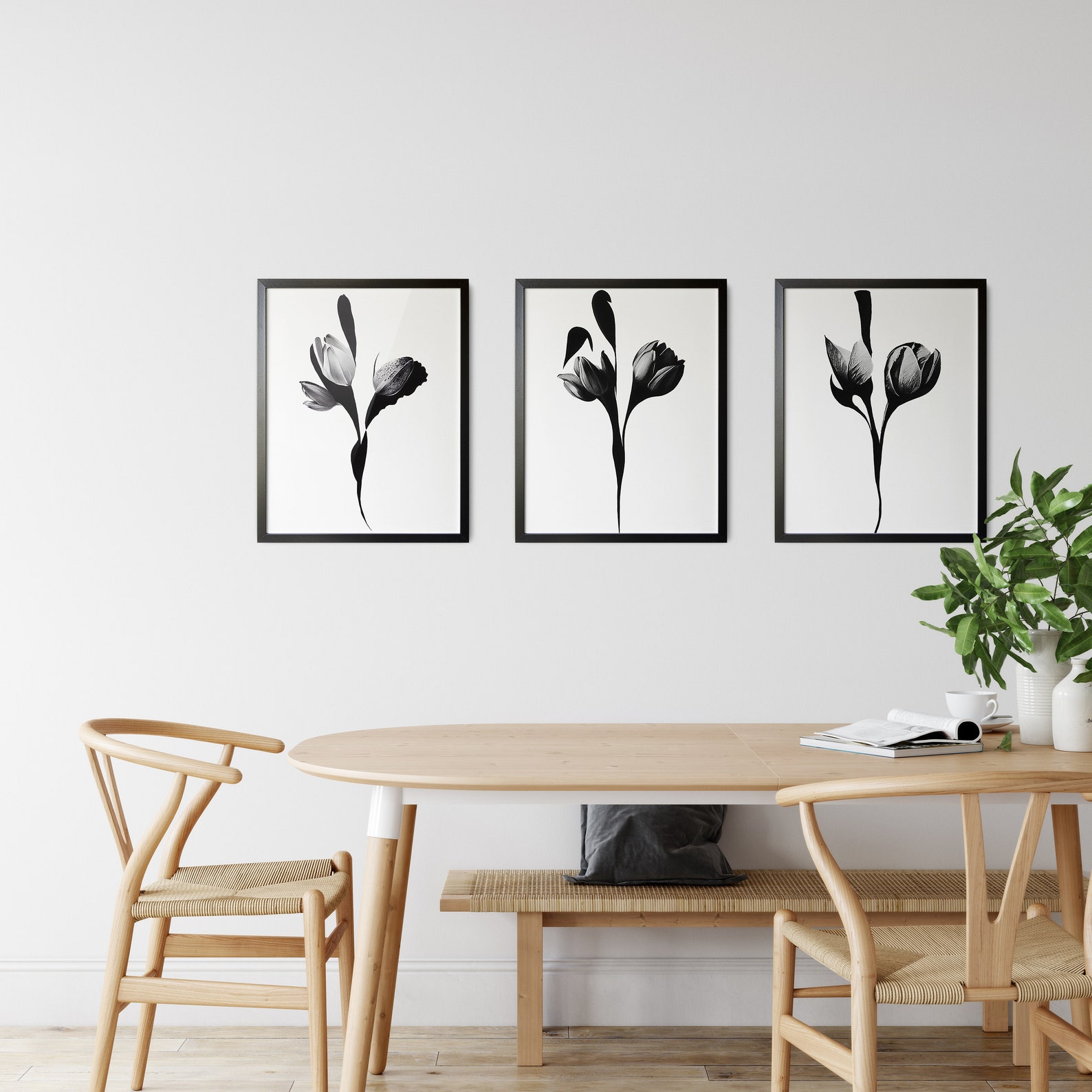 Japandi Wall Art Set of 3 Japandi Art Style Print Botanical - Etsy