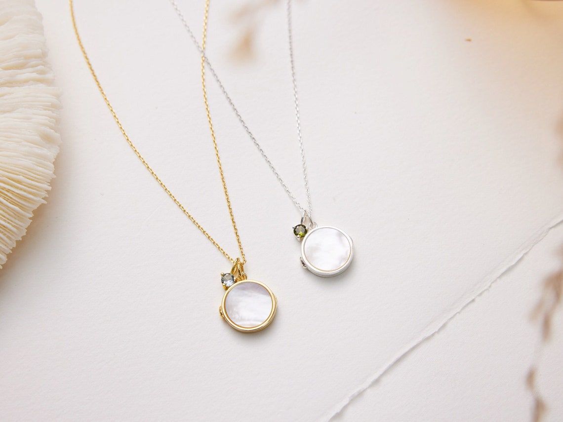 Pear Locket Mother of Pearl Locket • Wedding Locket • Customized Locket • Photo ...