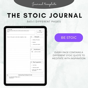 The stoic journal | 365+1 different daily quote from stoic philosophers and guided journaling template for GoodNotes, Notability in PDF